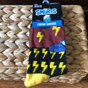 The Smurfs lighting bolt crew socks